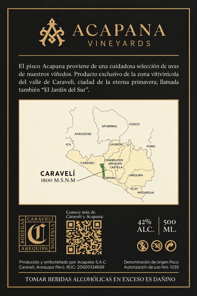 Acapana Back Label